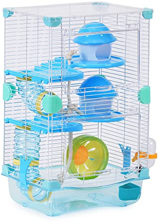 Roborowski Hamsterkäfig, 27 x 20,5 x 47 cm, große Hamsterkäfige mit Röhren, Tränke, Futternapf (156)