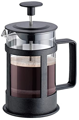 Prensa francesa para café y té, 12 onzas engrosada, de vidrio borosilicato, negro, prensas francesas aptas para lavavajillas