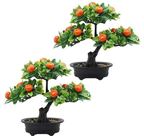 Yardwe 2stücke Künstlicher Obstbaum Dekoration Realistisches Bonsai-Arrangement Für Zuhause Büro Und Geschäftliche Räume Für Stilvolle Innenraumgestaltung Und Kreative Fotografie