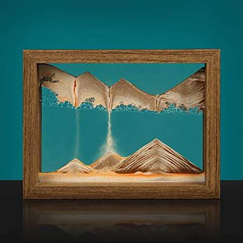 Peinture Au Sable Qui Coule, Image De Sable Dynamique,Peinture De Sable,Cadre De Sable Qui Coule,Peinture De Sable Qui Coule 3D SablierDe Cadre De Sable en Verre Rectangle,Adapté À La Maison Ou Au Bu