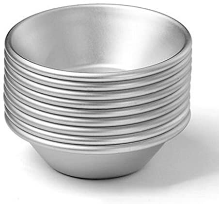 Lot de 10 moules à tartelettes en aluminium pour cupcakes, gâteaux, biscuits, pudding en aluminium
