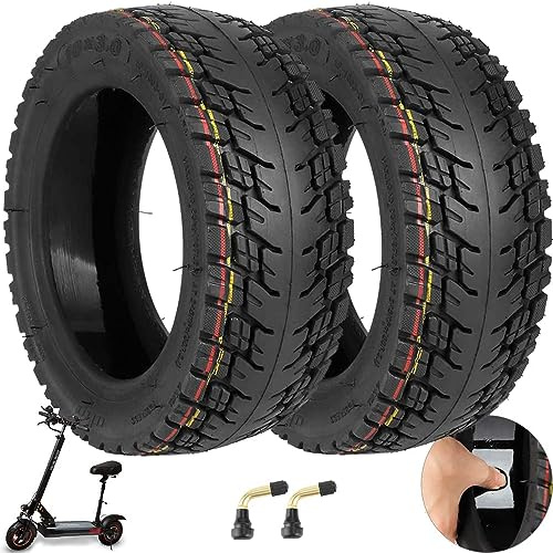 VOLOHAS 10*3/255*80 Offroad Tubeless Reifen für Kugoo M4/M4 pro/Kaabo Wolf Warrior/Kaabo Mantis 10/Dualtron Zero 10X Elektroroller 80/65-6 10 Zoll Ersatzräder Selbst Reparierbar Pannensicher (2 Stück)