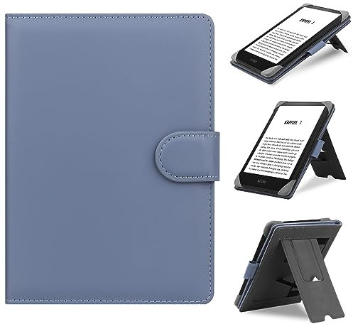 HoYiXi Universal Hülle Kompatibel mit 6-6.8 Kobo/Pocketbook/Tolino/Sony E-Book eReader Kindle Paperwhite/6 Neue Kindle 2022 & 2019/Kobo Clara HD/Kobo Clara 2E Leder Stand Schutzhülle, lila