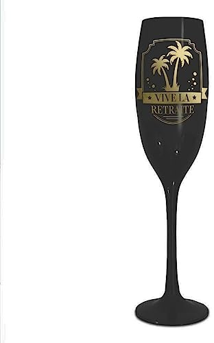 Flûte à champagne spécial Rertaite - Vive la Retraite coloris Noir et Doré