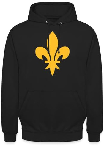 Spreadshirt Fleur De Lys Fleur De Lis France Sweat À Capuche Unisexe, 3XL, Noir