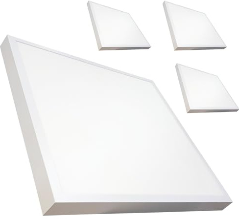 LED ATOMANT 4x Deckenleuchte LED Aufputz 60x60cm 48W CCT 3000-6500K 5500lm | Mit CCT-Farbtemperaturwahlschalter, Treiber inklusive