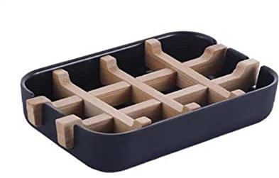 RUDRALI Seifenständer Seifenhalter aus Holz, Seifenschale, abnehmbar, Badezimmerzubehör, Badewanne, Dusche, Seifenplatte, Ablage, Aufbewahrungsbox Seifen Halter
