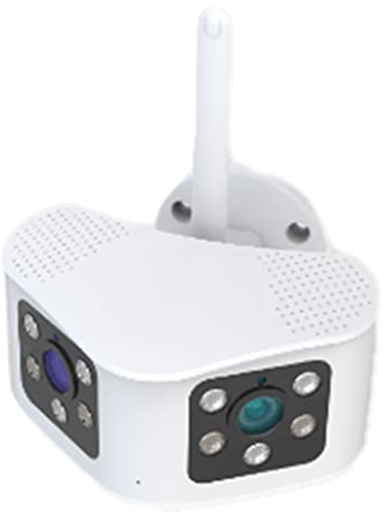 Desikixudy Telecamera IP Wi-Fi a Doppio Obiettivo 4K da 8 MP per Esterni 180° Angolo di Visione Ultra Grandangolare Telecamera CCTV con Rilevamento Umano Panoramico (6 MP) Spina Europea