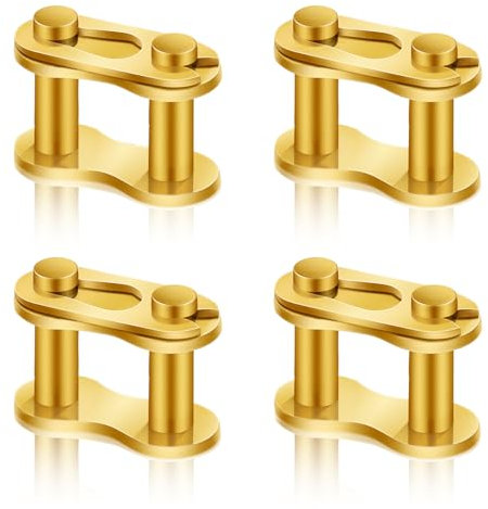 4 Stück Kettenglieder, Stahllegierung Robust Hauptglied Goldene Chain Master Link für Motorrad 50cc 70cc 90cc 110cc 125cc ATV Quad 4 Wheeler Pocket Bike, 25H