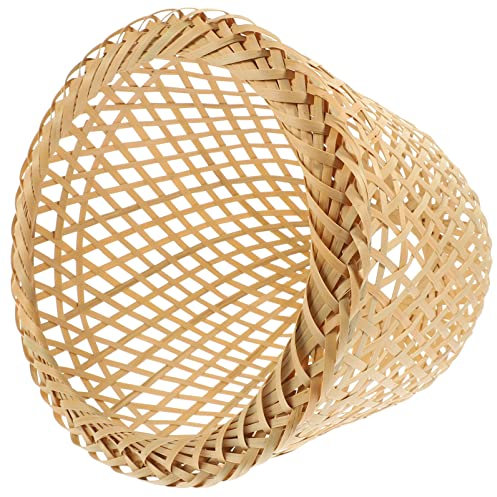 Gadpiparty Bambus-Lampenschirm Gewebter Hängelampenschirm Rattan-Lampenkäfig Vintage-Kronleuchter Lampenabdeckung Korblampenschutz Leuchten Für Decke Hängelampe Stehlampe Tischlampe Cm