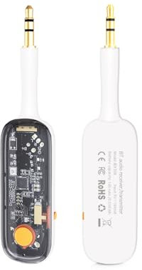 Bluetooth 5.3 Adapter Transmitter für TV Audio auf 2 Kopfhörer, 2-in-1 Bluetooth Sender Empfänger Unterstützt 2 AirPods oder Kopfhörer mit aptX Low Latency, für Kopfhörer, Airpods, Audio System