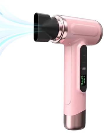 Secador de pelo portátil recargable por USB, 15000 mAh, inalámbrico, recargable, con 200 W de potencia, boquilla giratoria de 360 grados, para residencias de estudiantes, viajes y exteriores