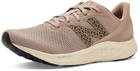 New Balance Women's Fresh Foam Arishi V4 Running Shoe, Flat Taupe/Black Cement/Permafrost, 9.5 M