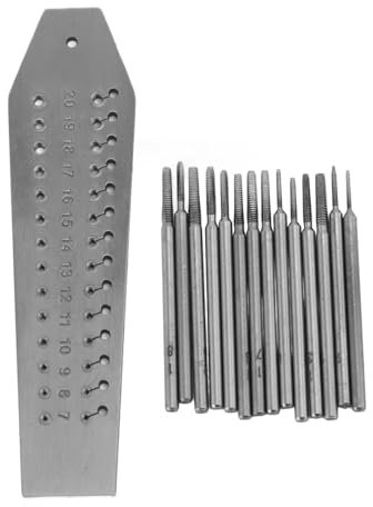 Set di Maschi e Filiere da 14 Pezzi, Set di Maschi e Filiere in Miniatura in Metallo da 0,7 Mm-2 Mm, Filiera per Gioiellieri Orologiai per la Creazione di Gioielli, Riparazione