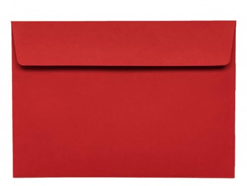 Kuvertwelt Selbstklebende Umschläge DIN C6 (162 x 114 mm) - Rot | Selbstklebende C6-Papierumschläge im 25er-Pack für schnelles Versenden von Briefen, Karten und Einladungen.