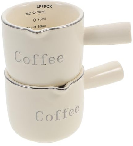 Alipis 2stücke Keramiktasse Mit Griff Und Kleine Kaffeekanne Für Milch Und Und Praktische Messkanne Für Kaffee Und Teegenuss