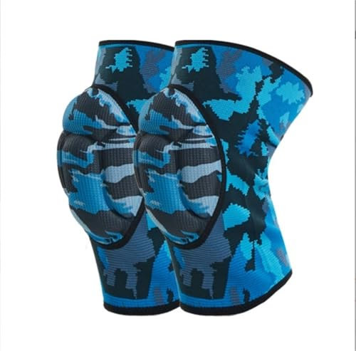 RUVOO Rodilleras Voleibol Rodilleras Gym Un Par De Rodilleras De Compresión Deportivas For Hombres Y Mujeres For Baloncesto Voleibol Lucha Rodilleras Balonmano(Blue,M)