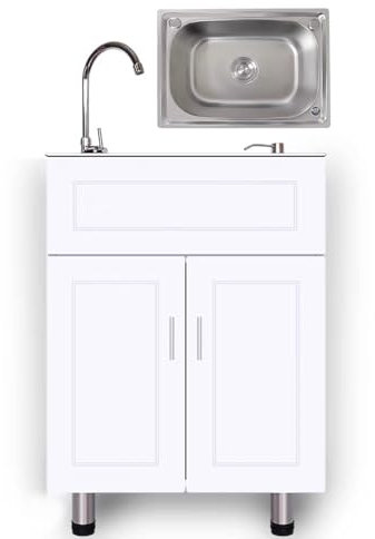 Lavello Cucina con Mobile Mobile Lavanderia con Lavatoio, Lavatoio Commerciale Ristorante, for Cucina Interno Esterna da Giardino(48x35x78cm)
