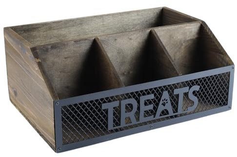 Geyecete dog treat jar dog treat container for countertop Dog Treat Container Wooden grid snack storage box trapezoid cat treat jar Desktop treat bar