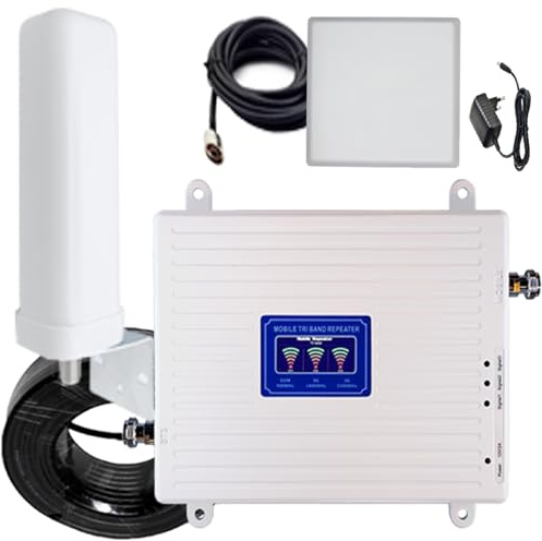 Amplificador de Señal Móvil, Repetidor de Red 2G 3G 4G, Frecuencias 800/1800/2100 MHz