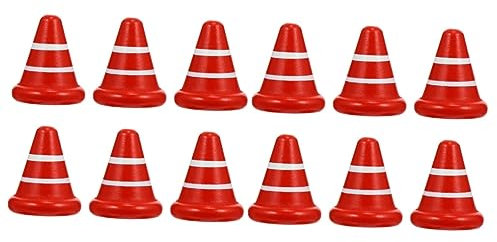 Toddmomy 2 Sätze Verkehrszeichenspielzeug Straßenkegel Für Trainingskegel Minikegel Kleiner Verkehrskegel Verkehrskegelspielzeug Für Spielzeugkegel Hölzern Rot 6 Stücke * 2