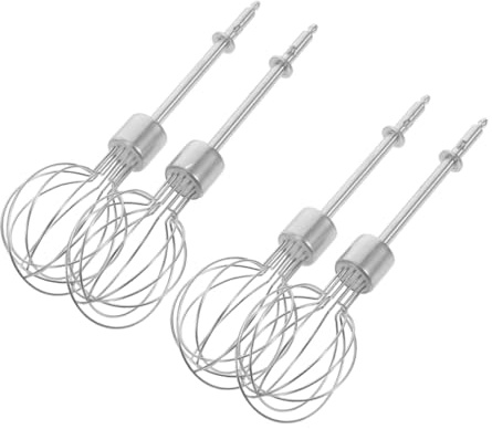 Garneck 4pièces Fouets à Œufs pour Batteur Électrique Acier Inoxydable Lot de Accessoires de Rechange pour Pâtisserie Outils Compacts pour Mélange Rapide