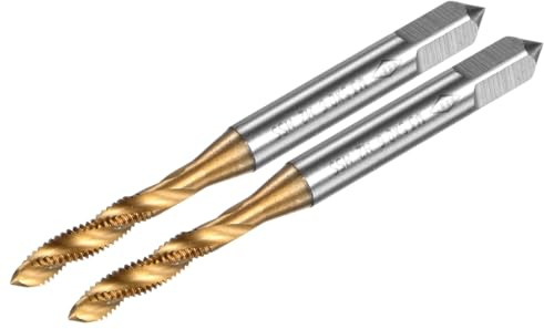 M METERXITY 2-Pack M3.5x0.6mm Metric Spiral Flute Thread Tap, HSS Titanium Coated Right Hand Threading Tap Screw for Drilling/Milling Machines/CNC Machine Tools, Tapping Tool