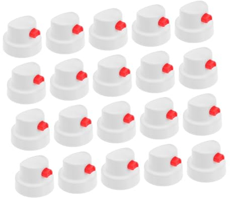 LALAFINA 20pcs Buses de Pulvérisation en Plastique Blanc pour Bombes Aérosol, Buse Pulvérisateur Pe 4mm, Contrôle Précis et Facile à Utiliser pour Graffiti et Réparations Automobiles