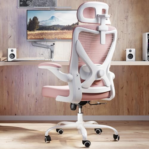 TRALT Silla de Oficina ergonómica con Soporte Lumbar Ajustable, reposacabezas, Silla de Oficina para Videojuegos, en Forma de X, Silla de Oficina, Silla de Escritorio, Silla de Ordenador, 150 kg Pink