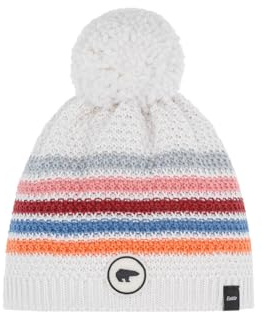 Eisbär Mütze Stan Pompon Kids - warme Wintermütze Jungen & Mädchen - 55 cm (7-8 Jahre) - atmungsaktive mit Fleece Innenband Bommelmütze Kindermütze Haube aus Österreich