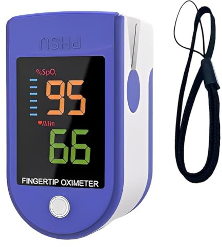 1 Pezzi Saturimetro da Dito Pulsossimetro da Dito Ossimetro SpO2 e Misuratore di Battiti Cardiaci con Schermo OLED Pulsossimetro