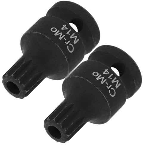 Vaguelly 2pcs Stubby Triple Square Bit Socket for Brake Caliper Screw Removal Ergonomic Impact Driver Tool for Rear Brake Caliper Maintenance Compatible with Multiple Vehicle Models