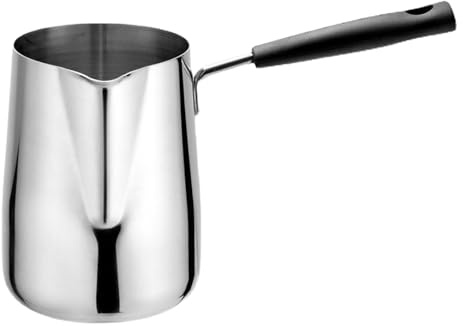 Fictory Olla pequeña para leche, calentador de leche de acero inoxidable a prueba de salpicaduras, fácil de limpiar, perfecto para hervir leche, no más derrames