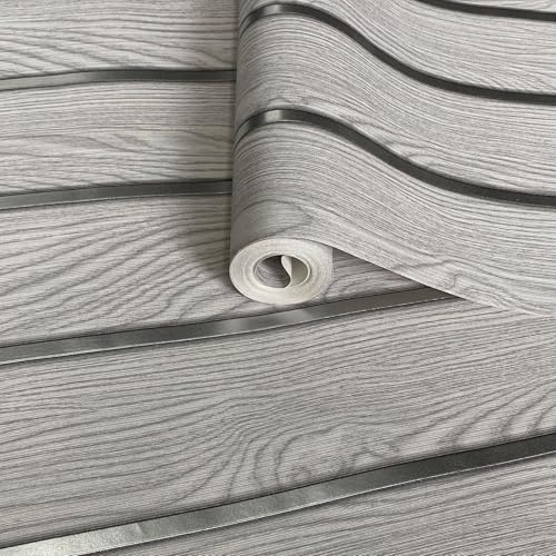 ANBILILA Papel pintado autoadhesivo,diseño de listones de madera imitación parrilla y grano de madera vintage,película decorativa despegable y autoadhesiva,45x1000CM