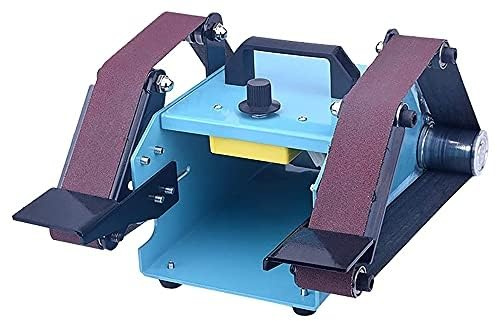 Mini lijadora eléctrica 950 W, lijadora banda doble eje,ángulo ajustable, velocidad 1000 a 7000 RPM, ligera y portátil,control perilla, ideal for bricolaje,eliminación óxido lijado