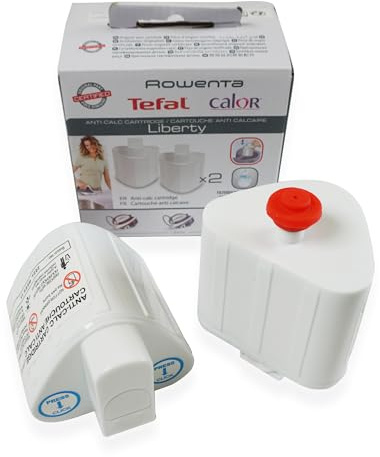 Distri+ – Juego de 2 cartuchos de filtro antical para central de vapor – Compatible con Rowenta, Calor, Tefal Liberty – Referencia original XD9070E0