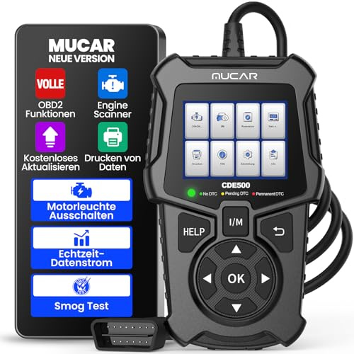 mucar OBD2 Diagnosegerät, CDE500 Diagnosegerät Auto Große LCD-Bildschirme & Deutsch Unterstützen, Klassisch Verbessert OBD2 Diagnosegerät Mit Tastenkürzel, KFZ Auslesegerät für OBDII/EOBD Protokoll