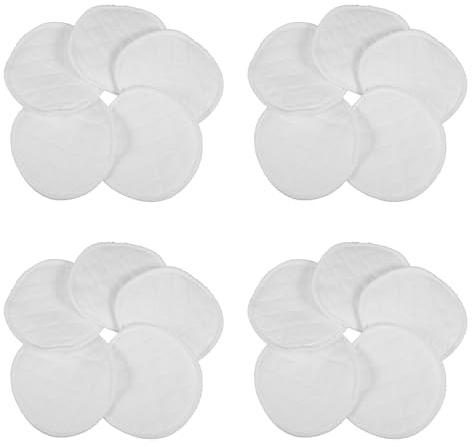 HAMPPLIES 20 Pezzi Coppette Assorbilatte in Cotone Bianco Strati Lavabili e Riutilizzabili Morbide e Traspiranti Assorbenza Elevata per Perdite Latte e Cura Quotidiana Mamme in Allattamento