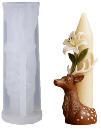 Molde de silicona de alta calidad con diseño de cabeza de ciervo para regalos decorativos, elastómero fundido