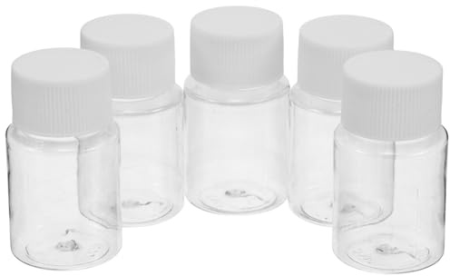 EXHUMKY Botellas Transparentes de Plástico 6 Piezas 30ml para Guardar Medicamentos y Cosméticos con Tapa Hermética en Viajes y Hogar