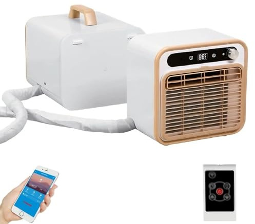 Aire acondicionado portátil, mini unidad de aire acondicionado de enfriamiento rápido, control remoto mediante aplicación para smartphone, función de temporizador de 12 horas para caravana, tienda de