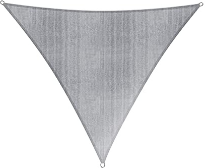 Lumaland Voile d'ombrage Triangulaire - 4 x 4 x 4 m - Protection Solaire résistante aux intempéries - avec Cordes de Fixation - pour terrasse, Jardin et Balcon - avec Protection UV - Gris Clair