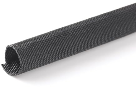 MGI SpeedWare Woven Mesh Split-Sleeve Wire Loom for High-Temperature Automotive Harness and Home Cable Management - 25 feet (1/4)