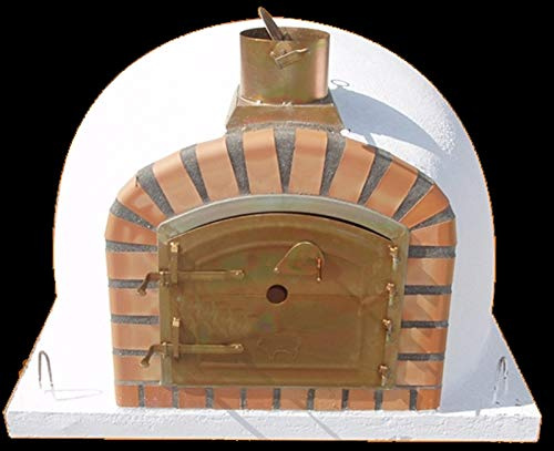 Impexfire Holzbefeuerter Pizzaofen Lissabon, Steinbackofen, Holzbackofen 90cm inkl. Kamin und Regenhut