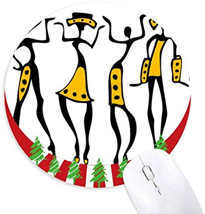 Primitives Afrika Aboriginal Black Totems Zeichnen Rund Gummi Maus Pad Weihnachtsdekoration