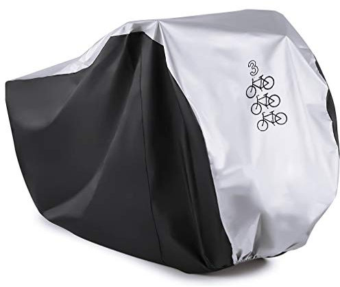 WooZuu Bike Cover for 3 Bikes, Bike Covers For Outside Storage Waterproof Bicycle Cover All Weather Dust Resistant UV Protection for Mountain Road Bike