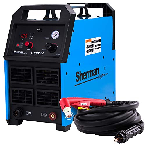 Sherman CUTTER 110 Decoupeur Plasma 400V 105A IGBT, 2T - 4T, Découpe manuelle de matériaux jusqu'à 40 mm d'épaisseur, Plasma Cutter, Torche Plasma A101/6m