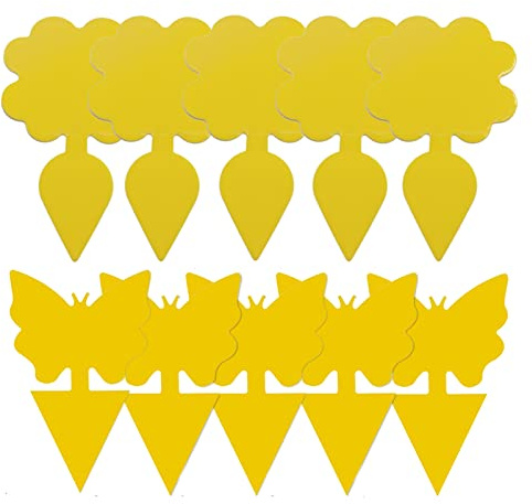 Pièges à Mouches, Pièges à Insectes Autocollant Jaune Double FaceAttrape Mouches Sticky Papiers pour Plantes d'intérieur de Jardin et Plantes en Pot Contre Plusieurs Insectes (20 PCS)