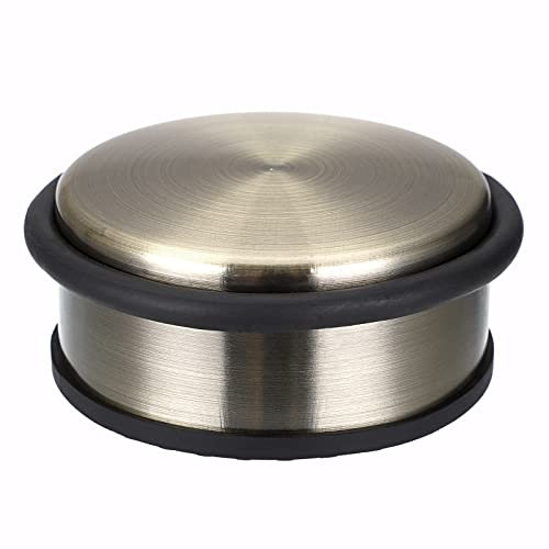 IGNPION 1Pc Stainless Steel Door Stop Heavy Duty Metal Floor Door Stopper Bumper with Rubber Buffer Ring- No Fixing Design(Bronze)