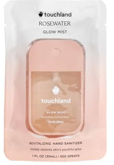 Touchland Glow Mist Hand Sanitizer Spray – Revitalizing and Hydrating, Rosewater Scented – 1 FL OZ Travel Size Mist